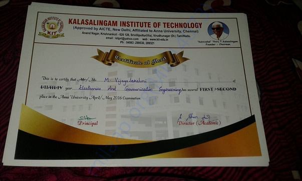 Certificate of Merit, Ms M. Vijayalakshmi