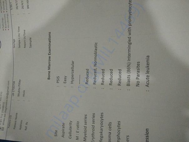 Her report showing her risk