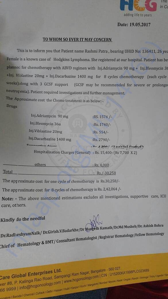 Documents from the hospital