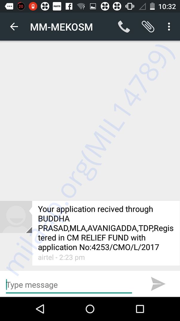Applied for CM Relief Fund