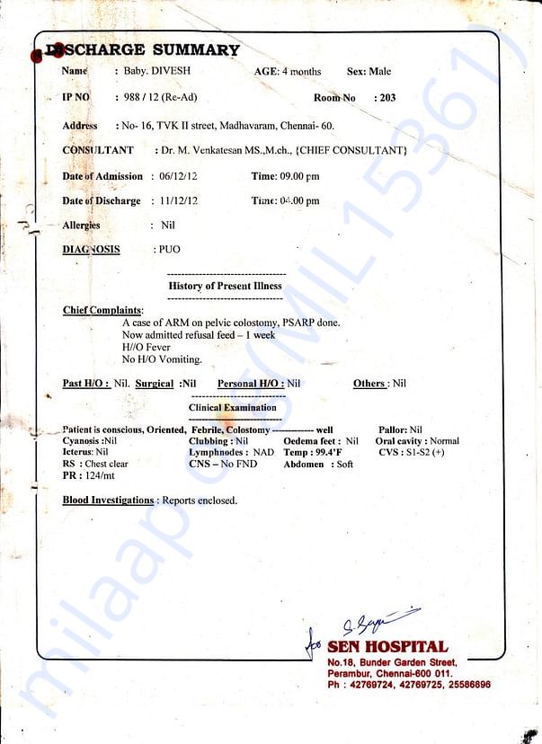 Discharge summary on year 2012