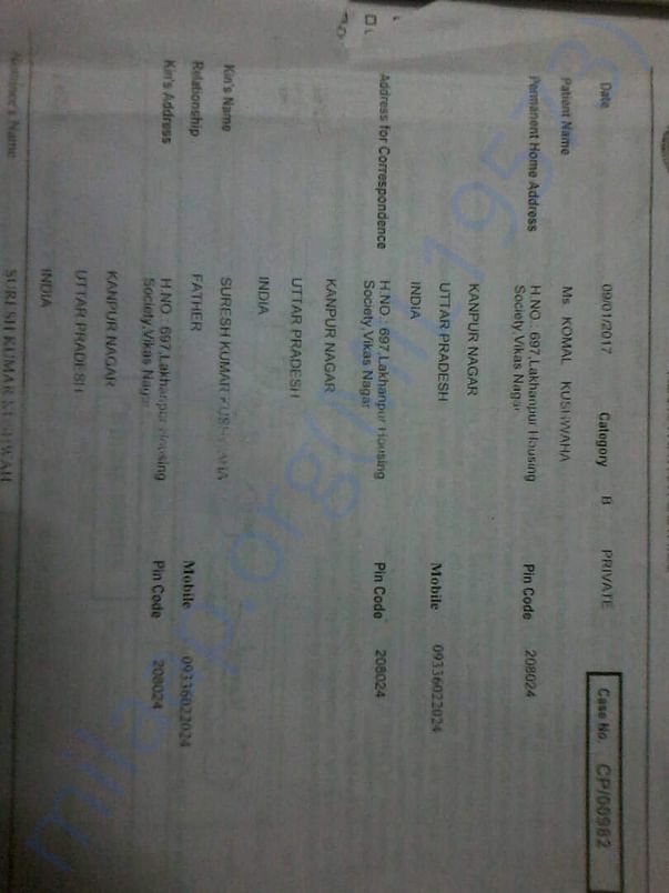 Additional document provided by the hospital