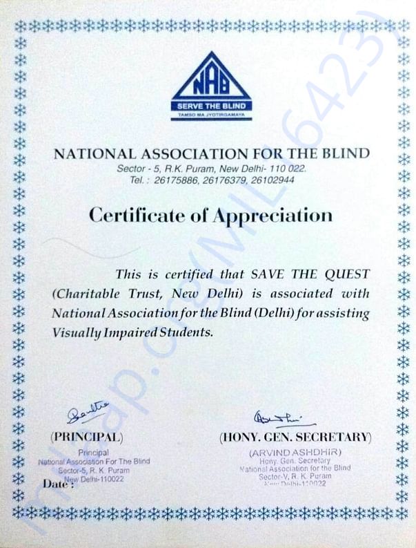 NAB certificate for association
