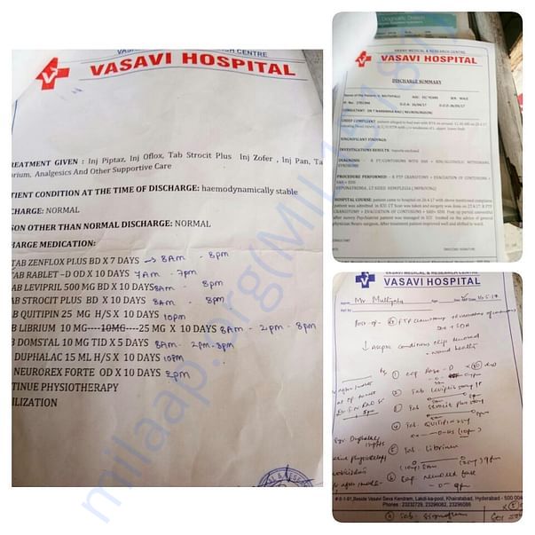 Discharge papers and prescription after accident 1