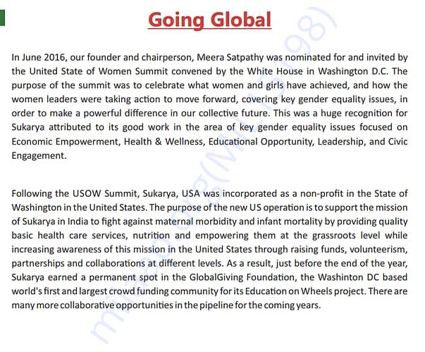 Sukarya Goes Global