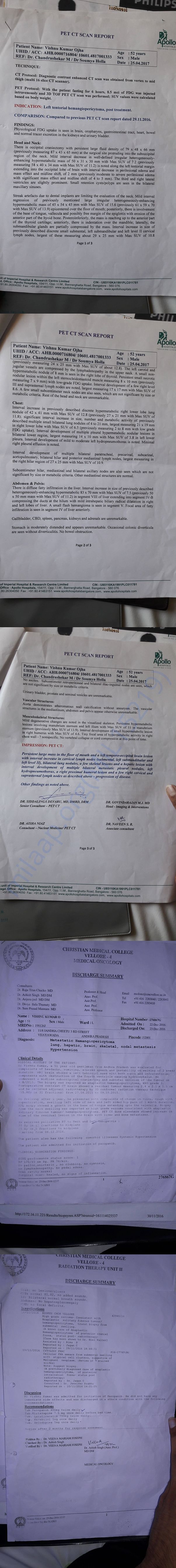 PET Scan Report and Medical Oncology Report