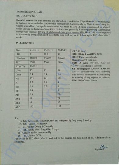 Medical Record - 13 - 1st Hospital Admission Discharge Card - 2