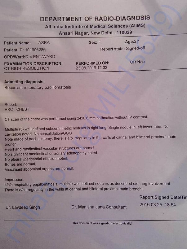 HRCT Chest Report