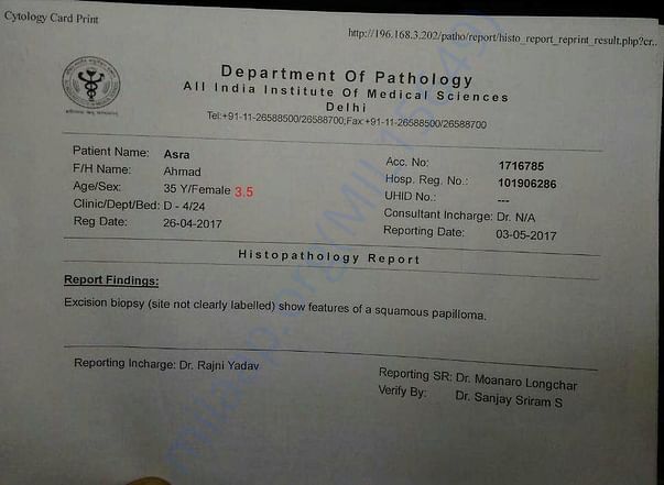 Histopathology Report