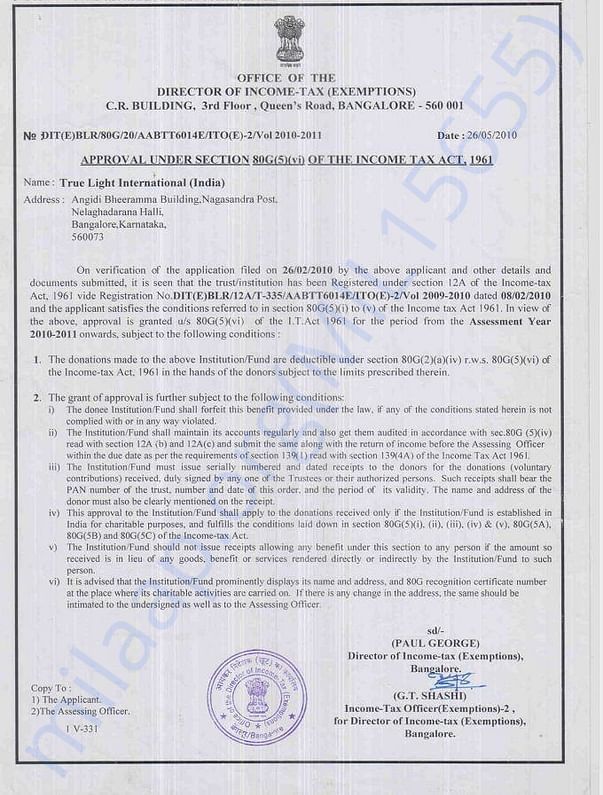 80 G Certificate