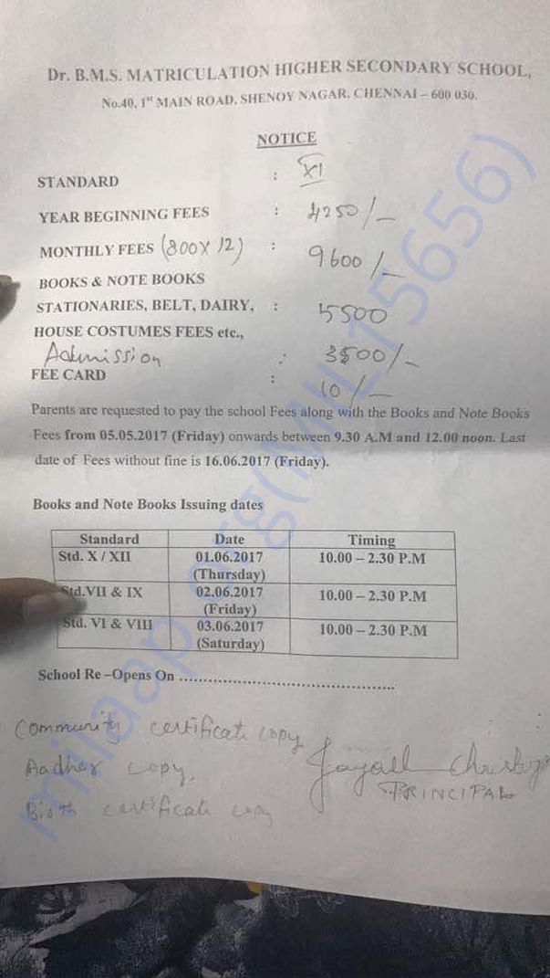 Sweatha fee structure