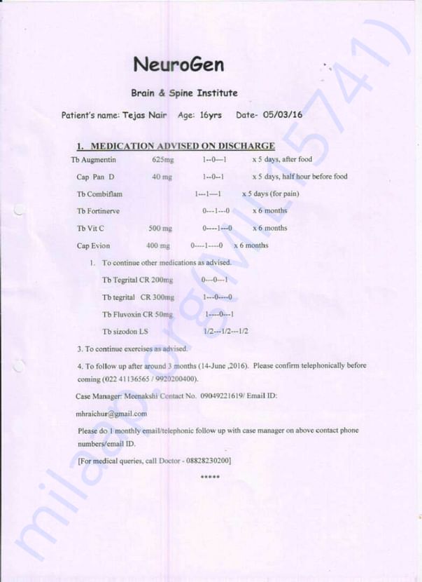 Page 1 - NRRT Treatement Details