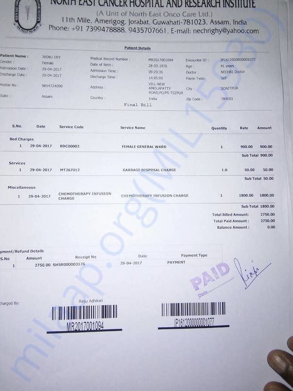 presciption and bills