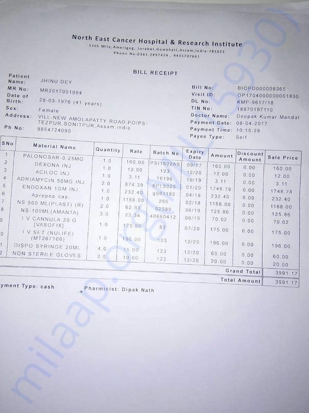 prescription and bills