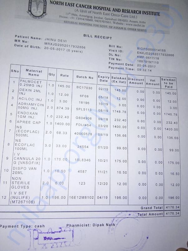 presciption and bills