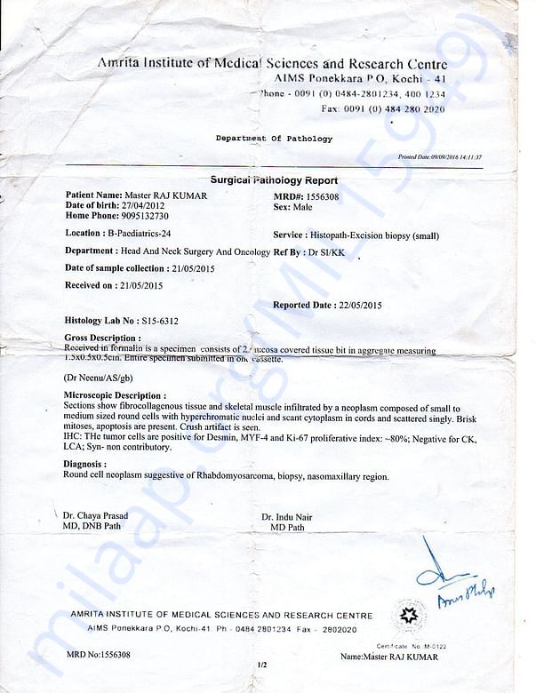 Diagnosis Letter
