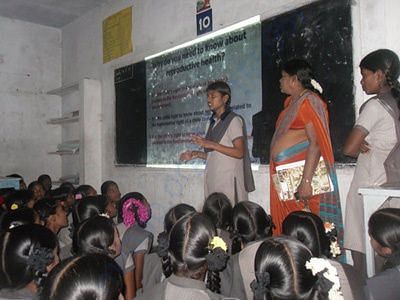 Priya making a presentation at her school on November 14th, 2014