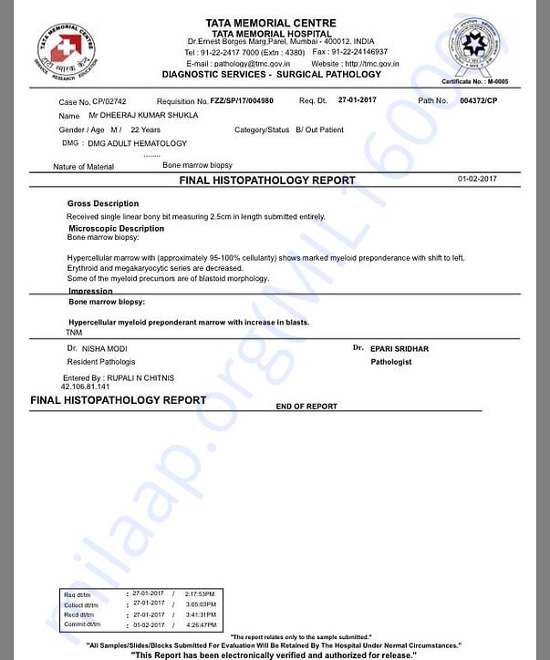 final histopathology report