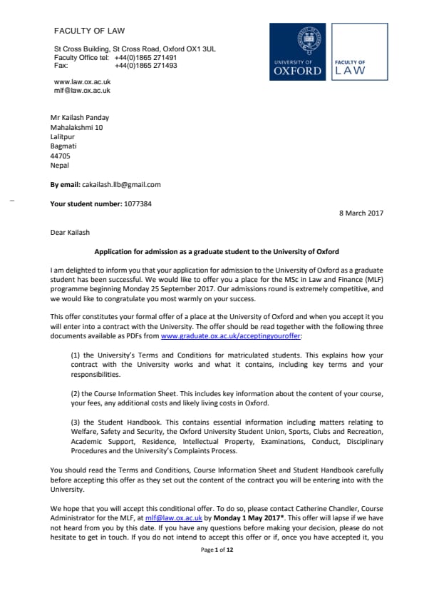 Contribute to my Oxford Dream Milaap