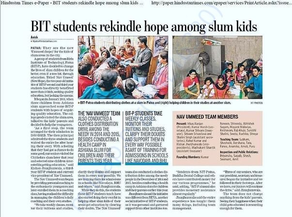 Spreading the warmth campaign/Hindustan times