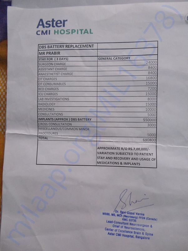 total cost of operation 700000