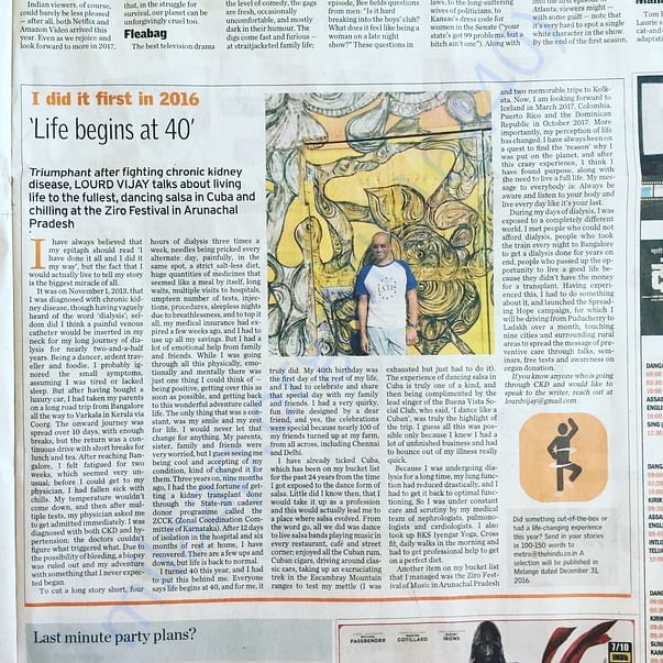 The Hindu's coverage on life after a Kidney transplant