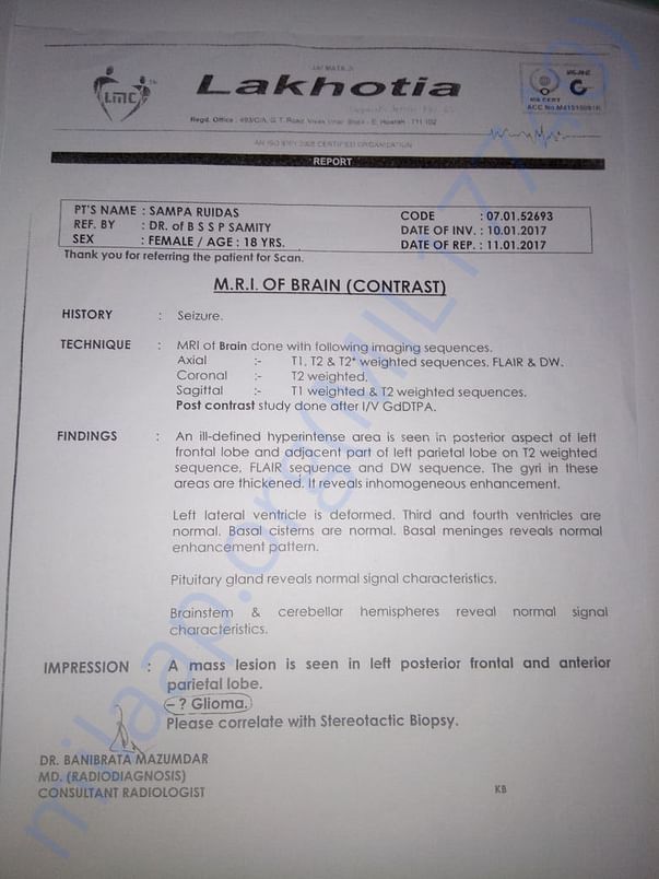 M.R.I OF BRAIN