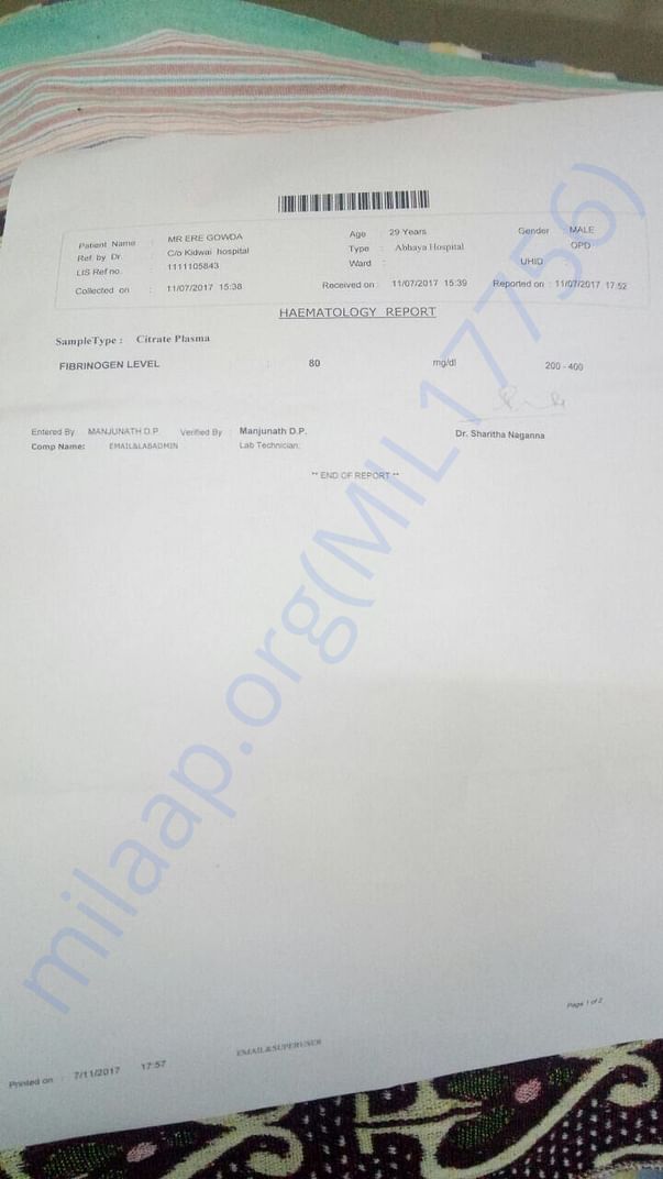 Heamatology report