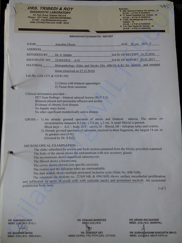 Pet scan report