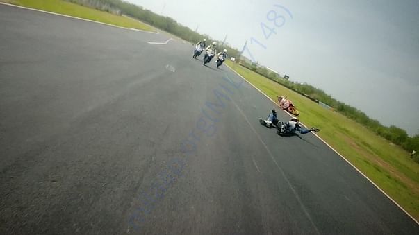 sebastian's crash photo during the race.