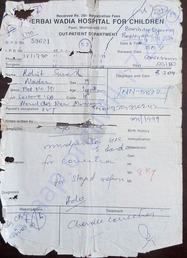 Hypospadias surgery done at 2004 Wadia Hospital Mumbai