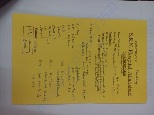 VANSH TREATMENT REPORT AT MEDICAL COLLAGE, ALLAHABAD