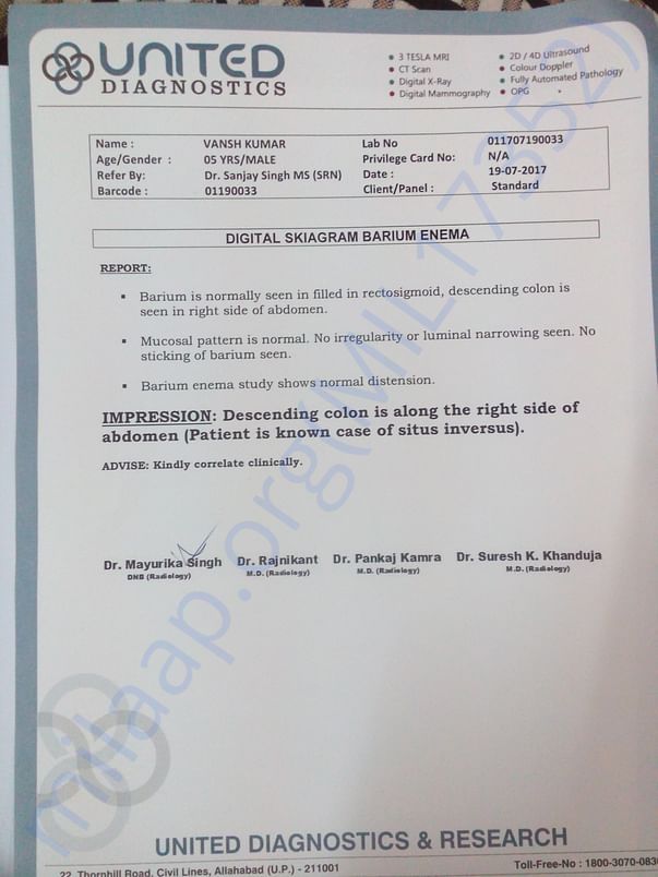 VANSH DIGITAL SKIAGRAM BARIUM ENEMA