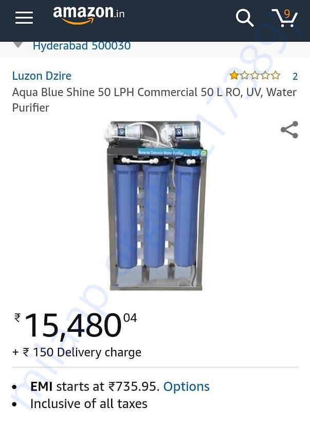 50LPH water purifier which we have planned to install.