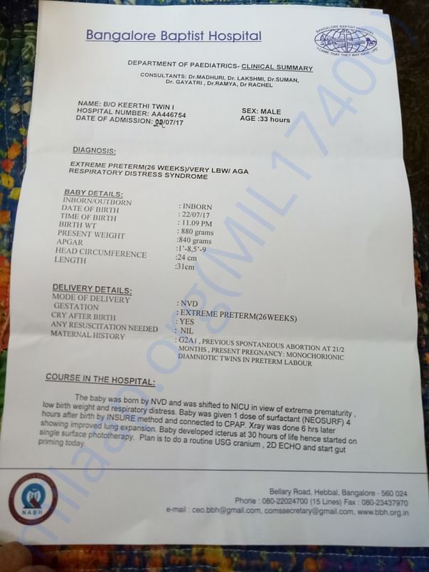 Keertis twin 1 report 1 of 2