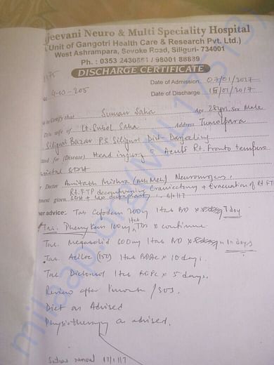 Previous Hospitalization Discharge Details