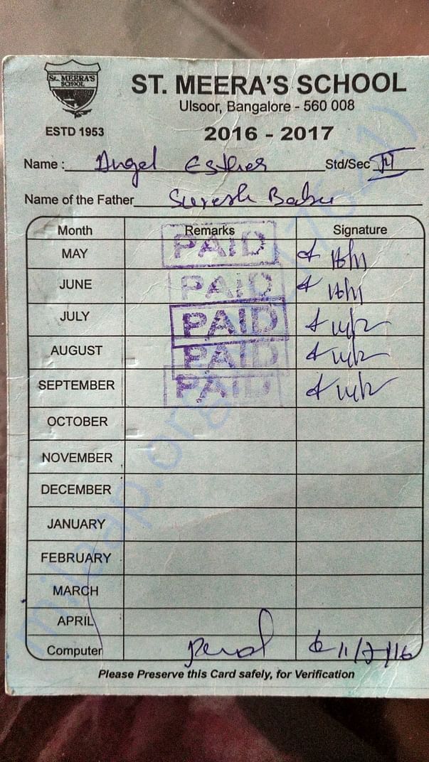 Past payment of fees