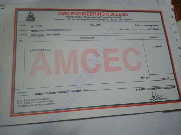 Fee receipt - 2
