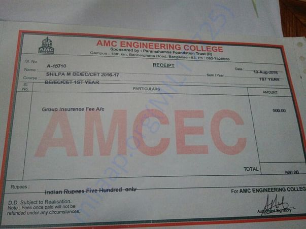 Fee receipt - 1