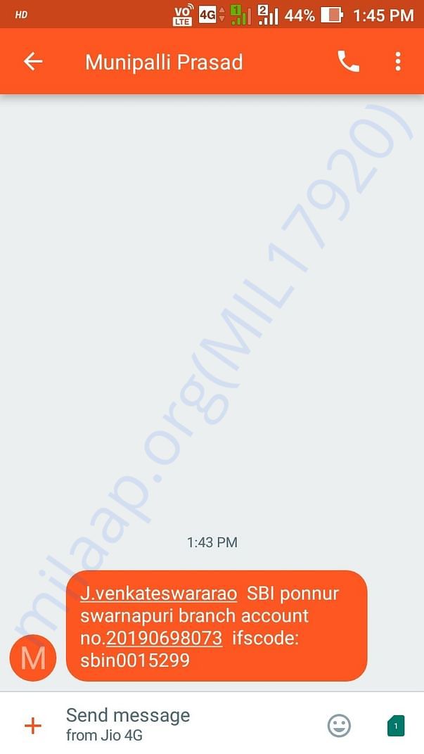 Bank account details