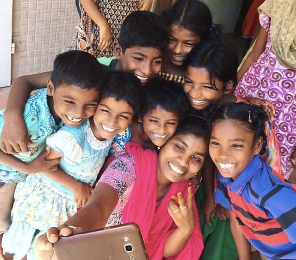 Sarala with the Kids