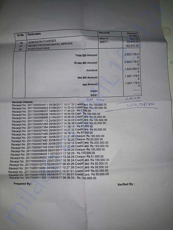 Latest bill.