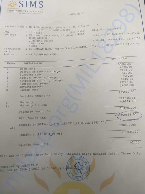 Previous bill