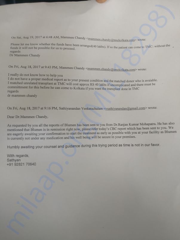 Mail from doctor