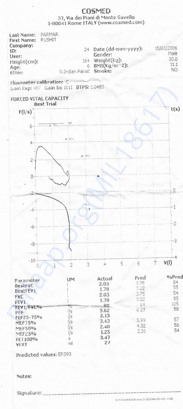 Respiratory Test Report