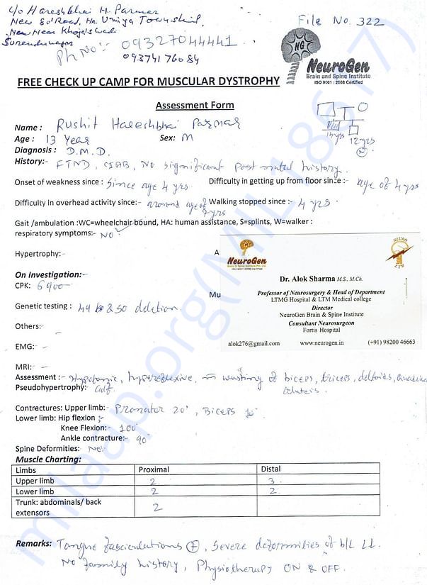 Assessment by Dr.Alok Sharma, Director & Consultant Neurosurgeon