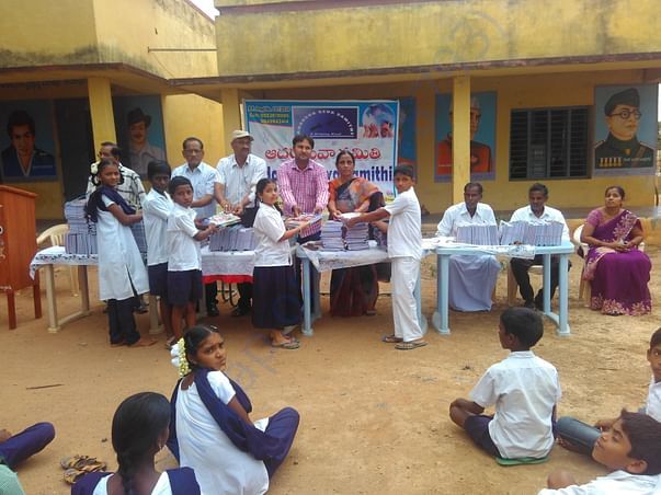 Long Note Books Distribution In School At Rural Area