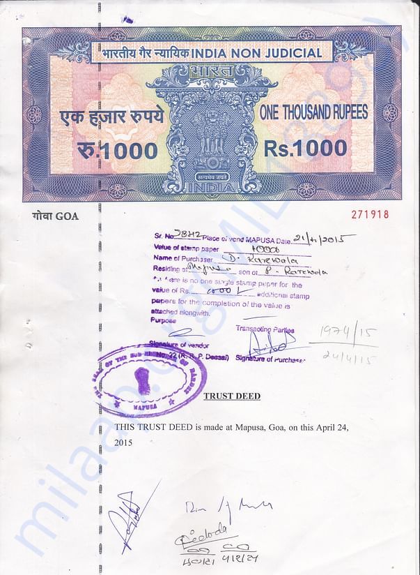 Trust Deed and Registration